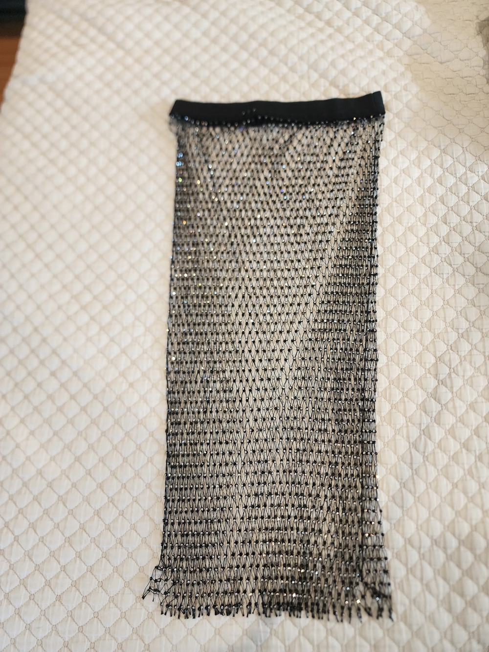 Missguided+ Black Beaded Mesh Mini Skirt